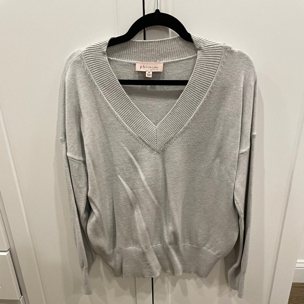 Grey Sweater V Neck